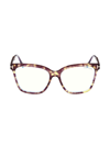 TOM FORD WOMEN'S 56MM SQUARE BLUE BLOCK GLASSES