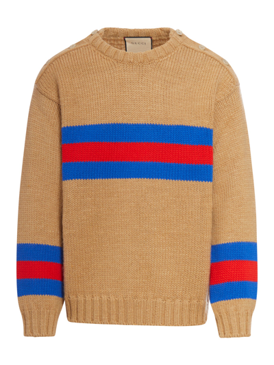Gucci Wool Sweater In Brown