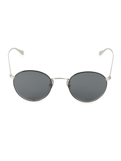 Oliver Peoples Men's Coleridge 50mm Round Sunglasses In Silver/gray