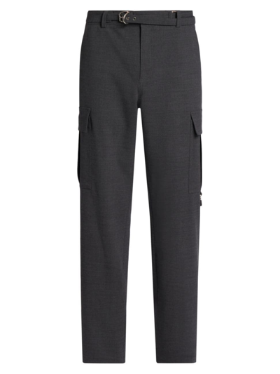 Jw Anderson Men's Padlock Wool Cargo Pants In Grey