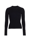 Derek Lam 10 Crosby Button-embellished Ribbed-knit Turtleneck Sweater In Black