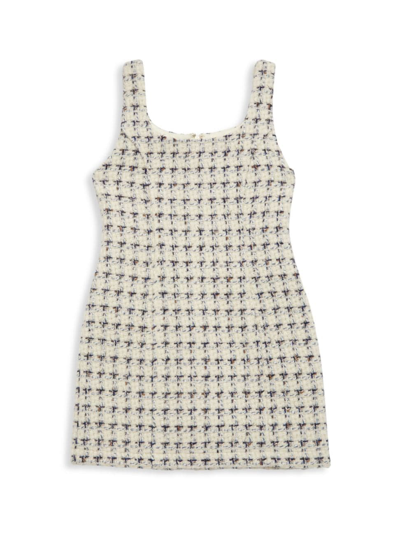 Katiej Nyc Kids' Girl's Miranda Tweed Dress In Ivory Multi