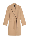 Theory Women's Wool Belted Double-breasted Coat In Palomino