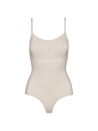 Commando Zone Smoothing Scoop-neck Bodysuit In Beige