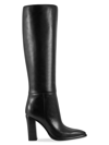Marc Fisher Ltd Women's Lannie 86mm Leather Knee-high Booties In Black