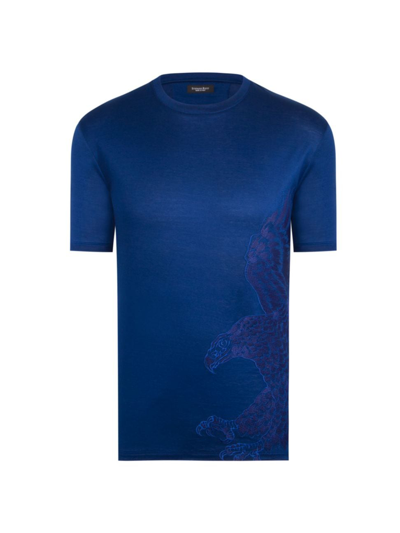 Stefano Ricci Men's T-shirt In Dark Capri Blue
