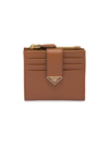 Prada Small Leather Wallet In F0046 Cognac
