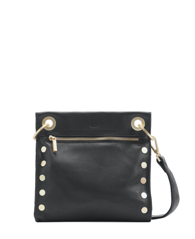 Hammitt Tony Small Leather Crossbody In Black Gunmetal