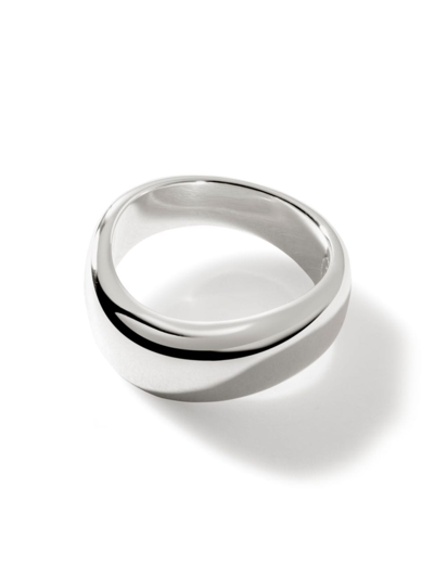 John Hardy Surf Logo-engraved Band Ring In Silver