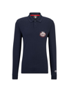 Hugo Boss Boss X Nfl Long-sleeved Polo Shirt With Collaborative Branding In Patriots