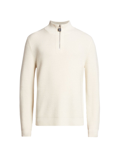 Jw Anderson Padlock Half-zip Wool Knit Sweater In Cream