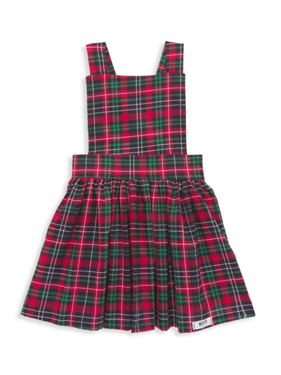 Worthy Threads Kids' Baby Girl's & Little Girl's Holiday Tartan Plaid Pinafore Dress