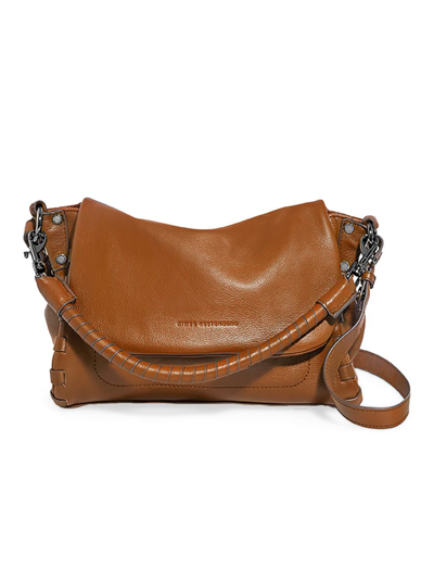 Aimee Kestenberg Bali Leather Crossbody Bag In Chestnut Brown With Gunmetal