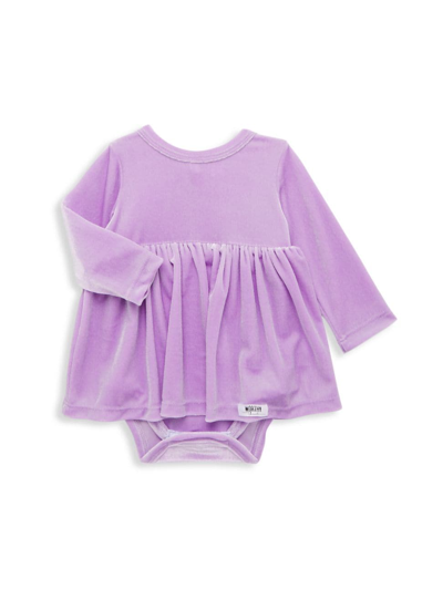 Worthy Threads Baby Girl's & Little Girl's Velour Long-sleeve Dress In Lavender
