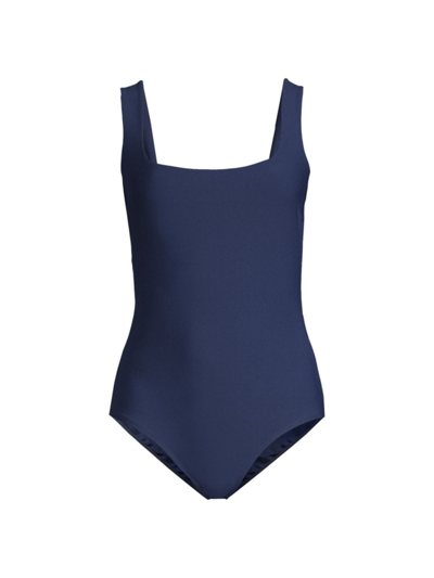 Stylest Women's Square-neck One-piece Swimsuit In Navy