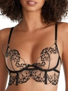 Bluebella Marisa Longline Bra In Black,sheer