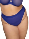 Curvy Couture Sheer Mesh Hi-cut Brief In Cosmic Blue