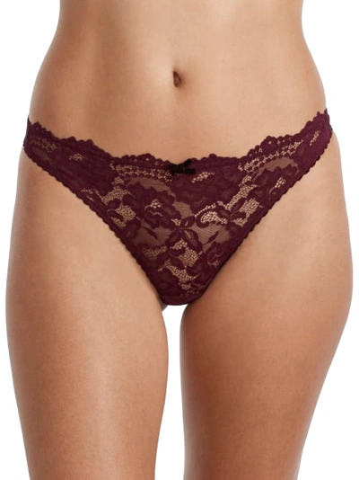 Dita Von Teese Cora Lace Thong In Bordeaux