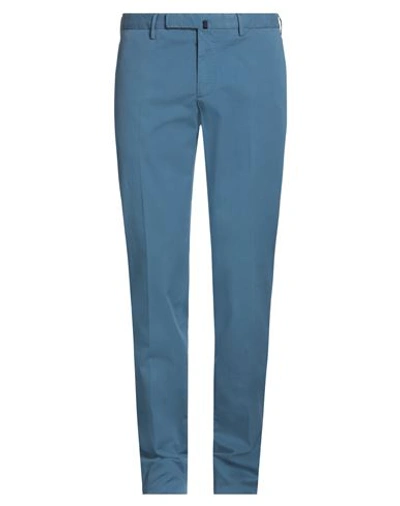 Incotex Man Pants Slate Blue Size 36 Cotton, Elastane In Blue