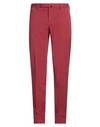Incotex Man Pants Brick Red Size 38 Cotton, Elastane