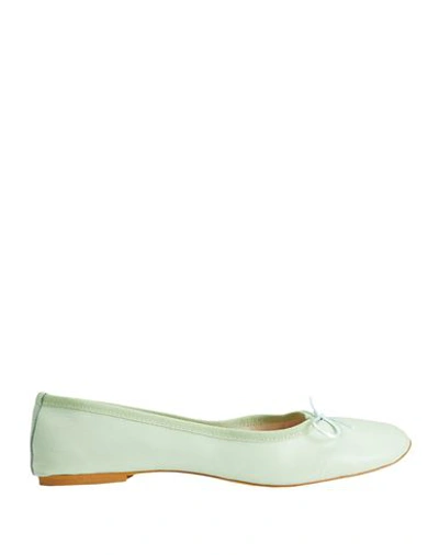 8 By Yoox Woman Ballet Flats Light Green Size 11 Ovine Leather