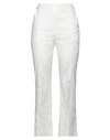 Merci .., Woman Pants White Size 4 Cotton, Elastane