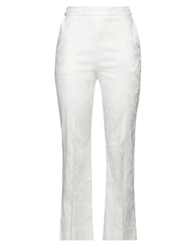 Merci .., Woman Pants White Size 4 Cotton, Elastane