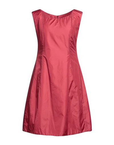 Aspesi Woman Short Dress Brick Red Size 6 Polyamide