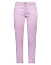 Cycle Woman Pants Lilac Size 28 Lyocell, Cotton, Elastane In Purple