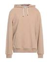 Brunello Cucinelli Man Sweatshirt Light Brown Size Xxl Cotton, Elastane In Beige