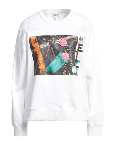 Kenzo Woman Sweatshirt White Size L Cotton