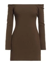 Khaite Octavia Off-the-shoulder Mini Dress In Beige