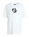 Karl Lagerfeld Jeans Klj Regular Monogram Sslv Tee Woman T-shirt White Size L Organic Cotton