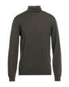Alpha Studio Man Turtleneck Lead Size 46 Merino Wool In Green