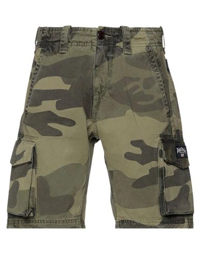 Three Stroke Man Shorts & Bermuda Shorts Military Green Size 28 Cotton