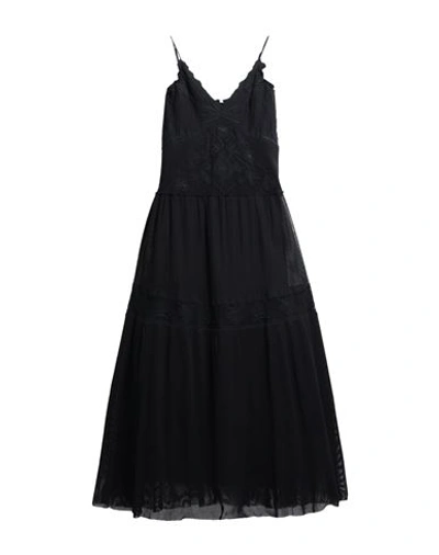 Pinko Woman Maxi Dress Black Size 10 Cotton, Polyamide