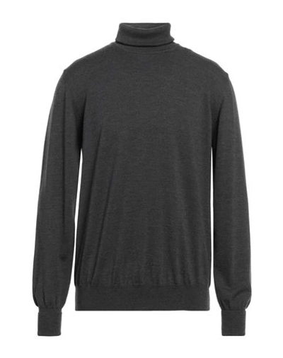 Alpha Studio Man Turtleneck Steel Grey Size 42 Merino Wool In Grey