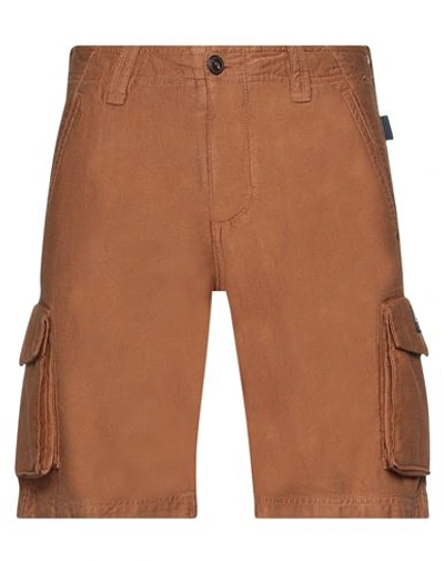 Three Stroke Man Shorts & Bermuda Shorts Tan Size 33 Cotton In Brown