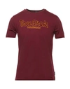 Three Stroke Man T-shirt Burgundy Size S Cotton In Red