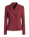 Dondup Woman Blazer Burgundy Size 6 Viscose, Polyamide, Elastane In Red