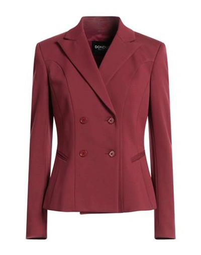 Dondup Woman Blazer Burgundy Size 6 Viscose, Polyamide, Elastane In Red