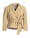 Dondup Woman Suit Jacket Sand Size 8 Lambskin In Beige