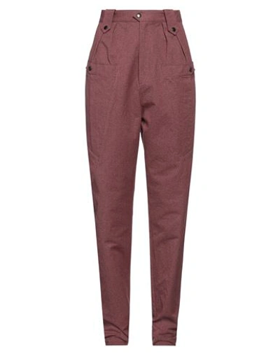 Isabel Marant Woman Pants Burgundy Size 6 Cotton In Red