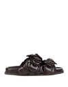 Valentino Garavani Woman Sandals Cocoa Size 8 Soft Leather In Brown