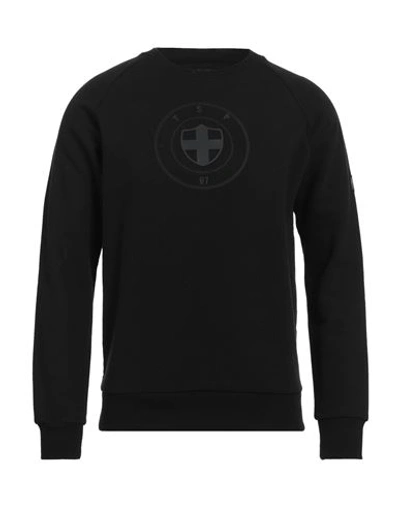 Three Stroke Man Sweatshirt Black Size M Cotton