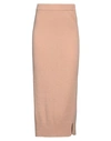 Solotre Woman Midi Skirt Apricot Size 3 Merino Wool In Orange