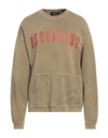 Dsquared2 Man Sweatshirt Military Green Size Xl Cotton