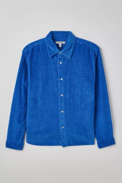 Urban Outfitters Uo Kenny Cord Button-down Shirt In Blue