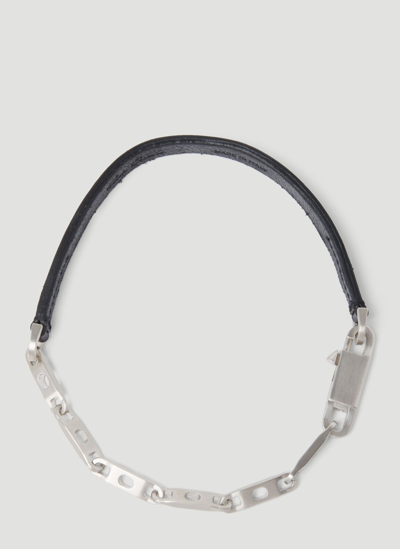 Rick Owens Leather Choker Necklace In Black