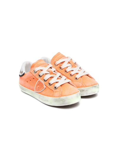 Philippe Model Kids' Sneakers With Logo In Orange